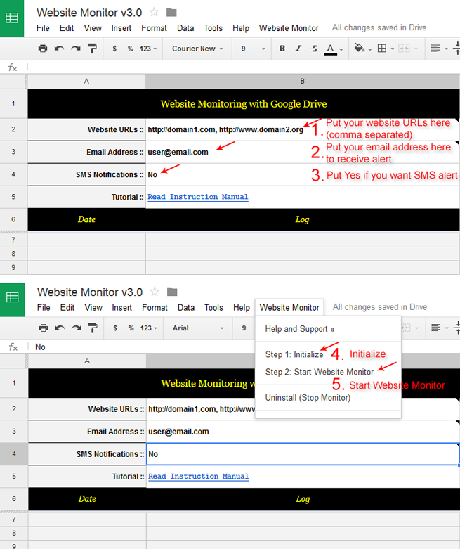 Google Drive Web Monitor