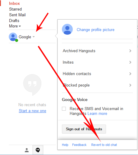 Revert To Old Google Chat